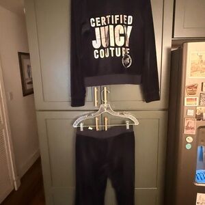 VINTAGE Juicy Couture Black M Track Pants & L Top Set